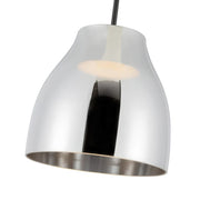 Kuzco Trinity 12in 1-Light LED Pendant | Modern Black/Chrome and Frosted Acrylic | Kitchen Island & Dining Room | Model PD62012-BK-CH