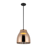 Kuzco Trinity 12in 1-Light LED Pendant | Modern Black and Copper with Frosted Acrylic Diffuser | Kitchen Island & Dining Room | Model PD62012-BK-CP