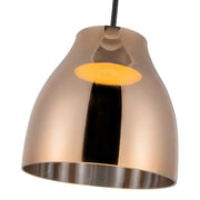 Kuzco Trinity 12in 1-Light LED Pendant | Modern Black and Copper with Frosted Acrylic Diffuser | Kitchen Island & Dining Room | Model PD62012-BK-CP