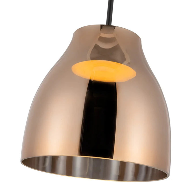 Kuzco Trinity 12in 1-Light LED Pendant | Modern Black and Copper with Frosted Acrylic Diffuser | Kitchen Island & Dining Room | Model PD62012-BK-CP
