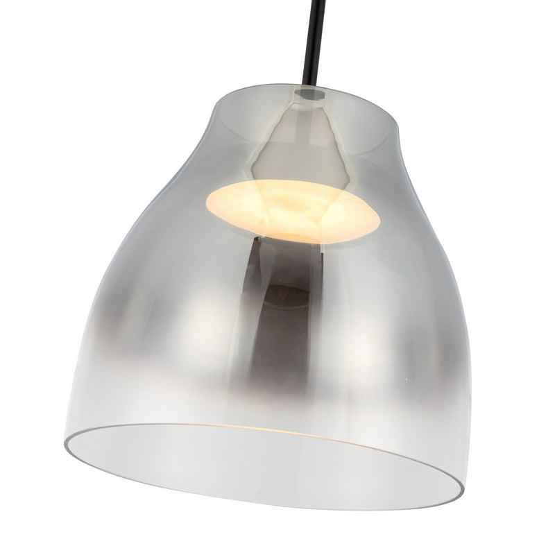 Kuzco Trinity 12in LED Pendant | Black Smoked Frosted Acrylic | Kitchen Island & Dining Room | 1700lm, 3000K, Dimmable | Model PD62012-BK-SM
