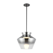 Kuzco Trinity 13in LED Pendant | Black and Smoked Frosted Acrylic Diffuser | Kitchen Island & Dining Room | 10.88 x 13.12 in | Model PD62013-BK-SM