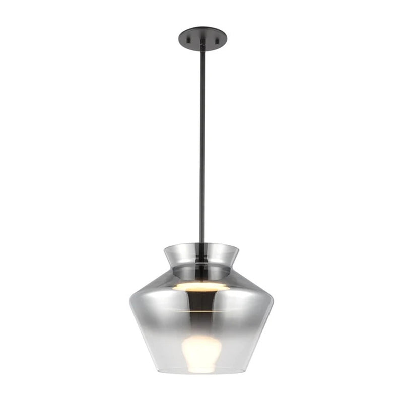 Kuzco Trinity 13in LED Pendant | Black and Smoked Frosted Acrylic Diffuser | Kitchen Island & Dining Room | 10.88 x 13.12 in | Model PD62013-BK-SM
