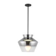 Kuzco Trinity 13in LED Pendant | Black and Smoked Frosted Acrylic Diffuser | Kitchen Island & Dining Room | 10.88 x 13.12 in | Model PD62013-BK-SM
