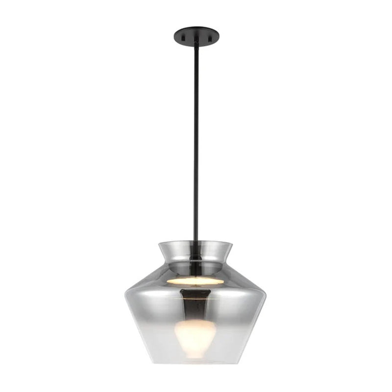 Kuzco Trinity 13in LED Pendant | Black and Smoked Frosted Acrylic Diffuser | Kitchen Island & Dining Room | 10.88 x 13.12 in | Model PD62013-BK-SM
