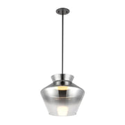 Kuzco Trinity 13in LED Pendant | Black and Smoked Frosted Acrylic Diffuser | Kitchen Island & Dining Room | 10.88 x 13.12 in | Model PD62013-BK-SM