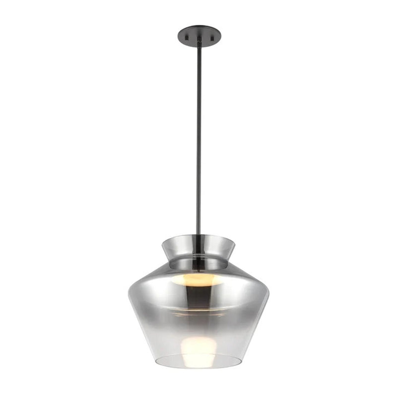 Kuzco Trinity 13in LED Pendant | Black and Smoked Frosted Acrylic Diffuser | Kitchen Island & Dining Room | 10.88 x 13.12 in | Model PD62013-BK-SM