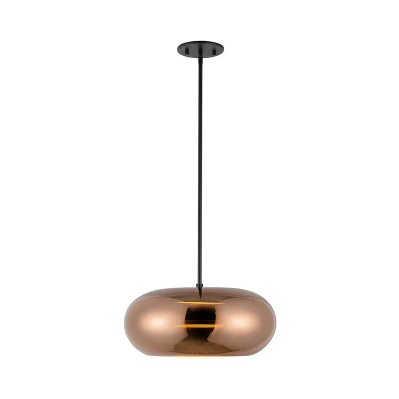 Kuzco Trinity 14in 1-Light Pendant | Black/Copper and Frosted Acrylic Diffuser | Kitchen Island & Dining Room | 1700lm 3000K | Model PD62014-BK-CP