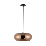 Kuzco Trinity 14in 1-Light Pendant | Black/Copper and Frosted Acrylic Diffuser | Kitchen Island & Dining Room | 1700lm 3000K | Model PD62014-BK-CP