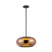 Kuzco Trinity 14in 1-Light Pendant | Black/Copper and Frosted Acrylic Diffuser | Kitchen Island & Dining Room | 1700lm 3000K | Model PD62014-BK-CP