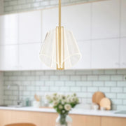 Kuzco Mulberry 11in 1-Light LED Pendant | Modern Brushed Gold and Clear Acrylic | Kitchen Island & Dining Room | 10.88 x 11 in | Model PD62511-BG-LG