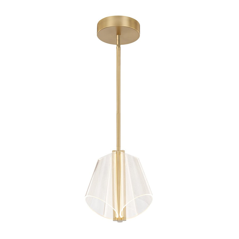 Kuzco Mulberry 11" LED Pendant, Brushed Gold/Light Guide