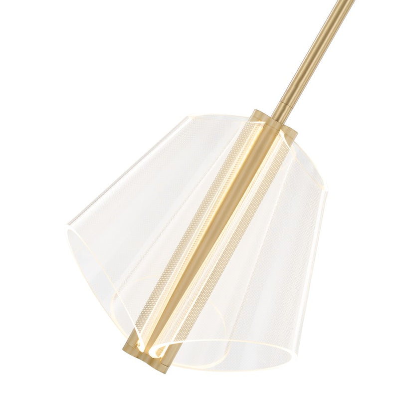 Kuzco Mulberry 11" LED Pendant, Brushed Gold/Light Guide