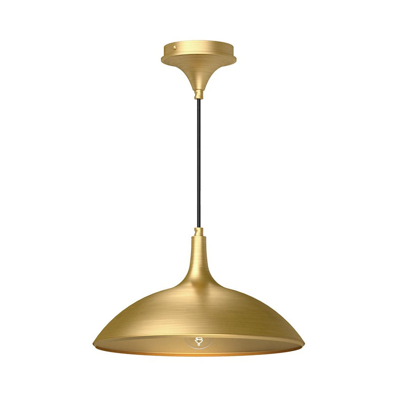 Kuzco Abel 14in 1-Light Pendant | Scandinavian Minimalist Brushed Gold Metal | Dining Room & Kitchen Island | 60W E26 Socket | Model PD627914BG