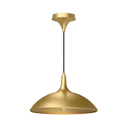 Kuzco Abel 14in 1-Light Pendant | Scandinavian Minimalist Brushed Gold Metal | Dining Room & Kitchen Island | 60W E26 Socket | Model PD627914BG
