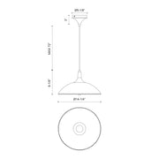 Kuzco Abel 14in 1-Light Pendant | Scandinavian Minimalist White Metal | Dining Room & Kitchen Island | 14.25 Dia x 8.12 in | Model PD627914WH
