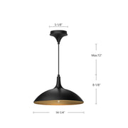 Kuzco Abel 14in 1-Light Pendant | Scandinavian Minimalist White Metal | Dining Room & Kitchen Island | 14.25 Dia x 8.12 in | Model PD627914WH