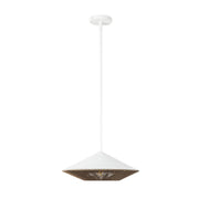Kuzco Daphne 15in 1-Light Pendant | Mid-Century White/Brown Cotton Rope and Steel | Covered Patio & Dining Room | 15 x 6.25 in | Model PD633215WHBR