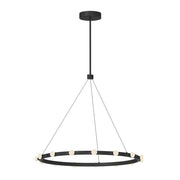 Kuzco Rezz 28" LED Pendant, Black/Opal Glass - PD63428-BK-UNV
