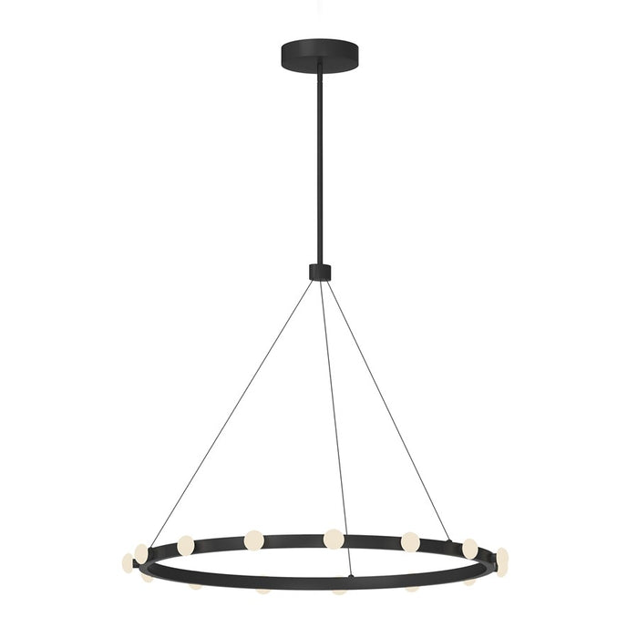 Kuzco Rezz 28" LED Pendant, Black/Opal Glass - PD63428-BK-UNV