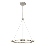 Kuzco Rezz 28in LED Pendant | Hollywood Glam Brushed Nickel Frame and Opal Glass Diffuser | Kitchen Island & Dining Room | Model PD63428-BN