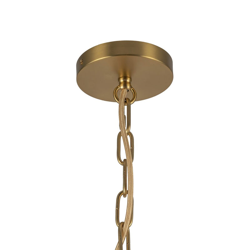 Kuzco Kai 11" Socket Pendant, Brushed Gold/Rattan Shade