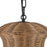 Kuzco Kai 11" Socket Pendant, Matte Black/Rattan Shade
