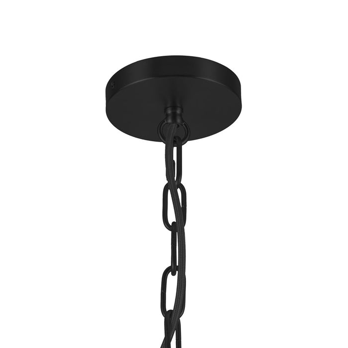 Kuzco Kai 11" Socket Pendant, Matte Black/Rattan Shade