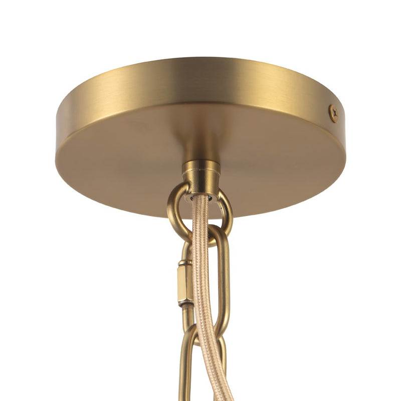 Kuzco Farrah 12" Gold Pendant, Brushed Gold/Amber