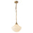 Kuzco Farrah 12" Gold Pend, Brushed Gold/Glossy Ribbed Opal Glass