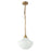 Kuzco Farrah 12" Gold Pend, Brushed Gold/Glossy Ribbed Opal Glass