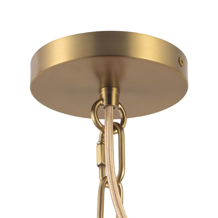 Kuzco Farrah 12" Gold Pend, Brushed Gold/Glossy Ribbed Opal Glass