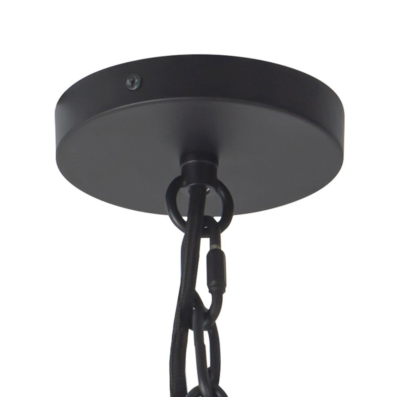 Kuzco Farrah 12" Black Pend, Matte Black/Glossy Ribbed Opal Glass
