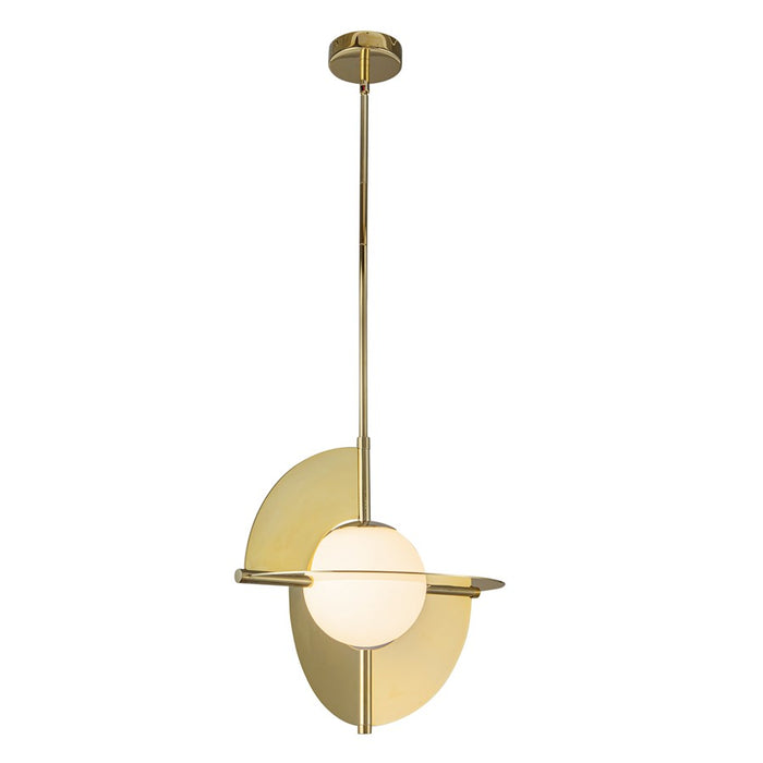 Kuzco Scorpio 16" LED Pendant, Metallic Brass/Opal Glass