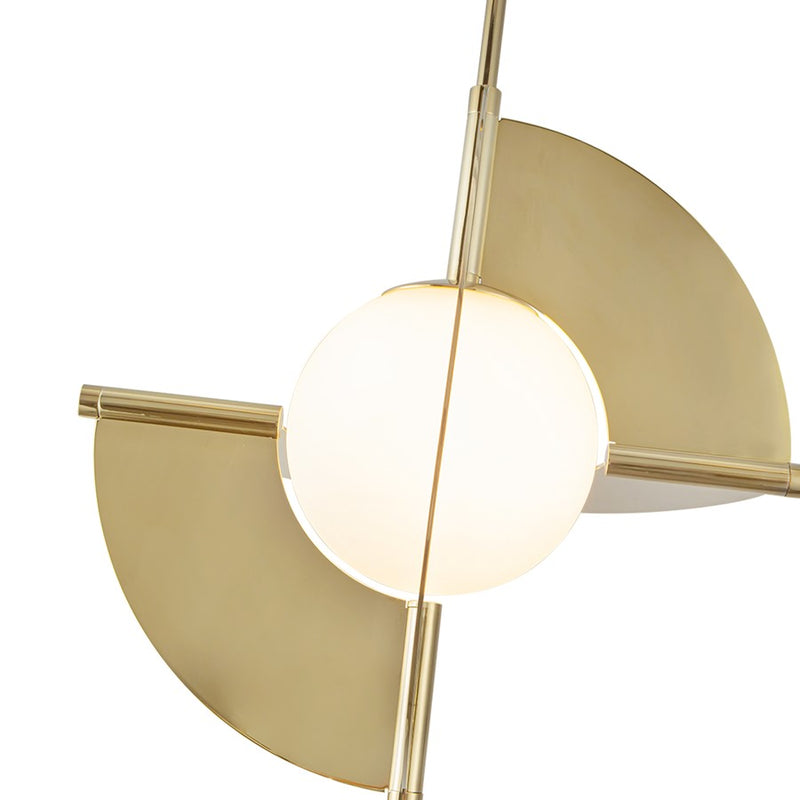 Kuzco Scorpio 16" LED Pendant, Metallic Brass/Opal Glass