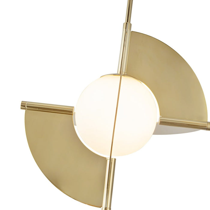 Kuzco Scorpio 16" LED Pendant, Metallic Brass/Opal Glass