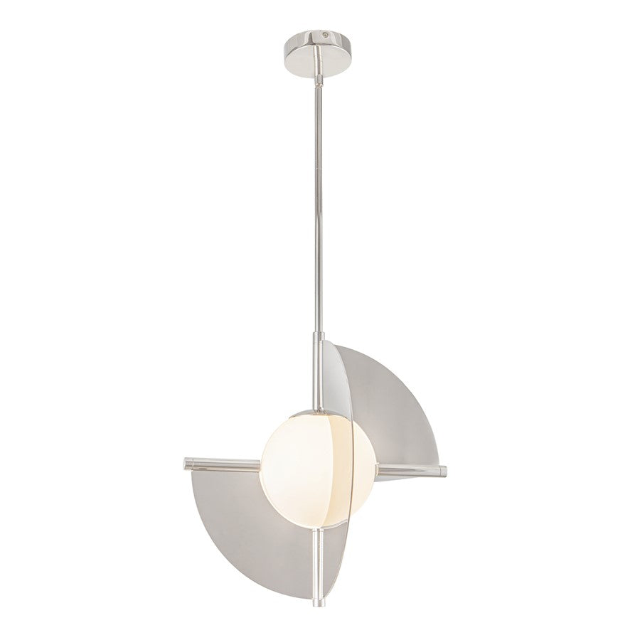 Kuzco Scorpio 16" LED Pendant, Nickel/Opal Glass - PD65116-PN-OP-UNV