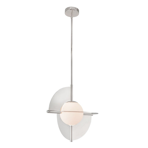 Kuzco Scorpio 16" LED Pendant, Nickel/Opal Glass