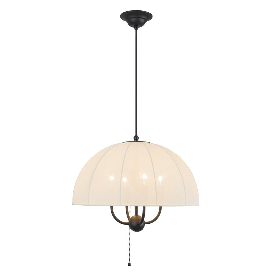 Kuzco Crosby 18" Socket Pendant, Matte Black/Spandex Shade - PD661418MB