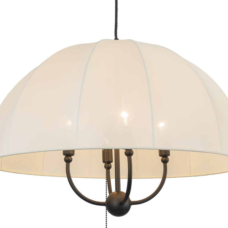 Kuzco Crosby 24" Socket Pendant, Matte Black/Spandex Shade