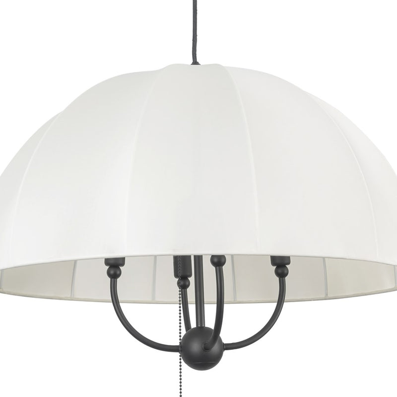 Kuzco Crosby 24" Socket Pendant, Matte Black/Spandex Shade