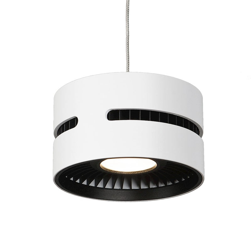 Kuzco Oxford 5in 1-Light LED Pendant | Modern White Aluminum and Frosted Acrylic Diffuser | Kitchen Island & Dining Room | Model PD6705-WH-UNV