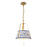 Kuzco Scout 13" Gold Pendant, Brushed Gold/Blue Linen