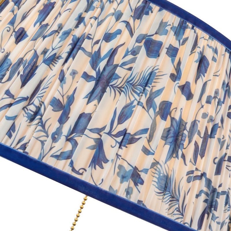 Kuzco Scout 13" Gold Pendant, Brushed Gold/Blue Linen