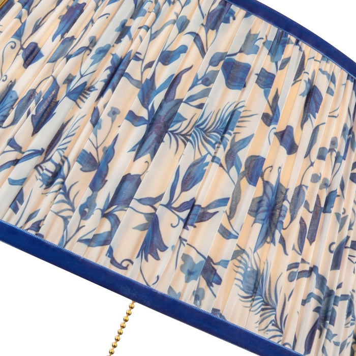 Kuzco Scout 13" Gold Pendant, Brushed Gold/Blue Linen