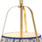 Kuzco Scout 13" Gold Pendant, Brushed Gold/Blue Linen