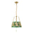 Kuzco Scout 13" Gold Pendant, Brushed Gold/Green Linen