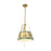 Kuzco Scout 13" Gold Pendant, Brushed Gold/Green Linen