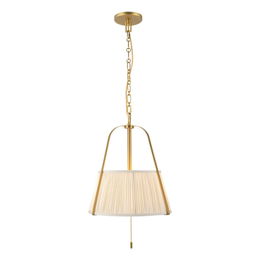 Kuzco Scout 13" Gold Pendant, Brushed Gold/White Linen - PD675213BGWL