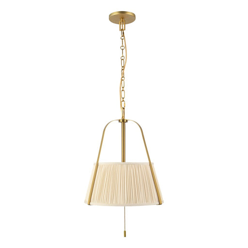 Kuzco Scout 13" Gold Pendant, Brushed Gold/White Linen